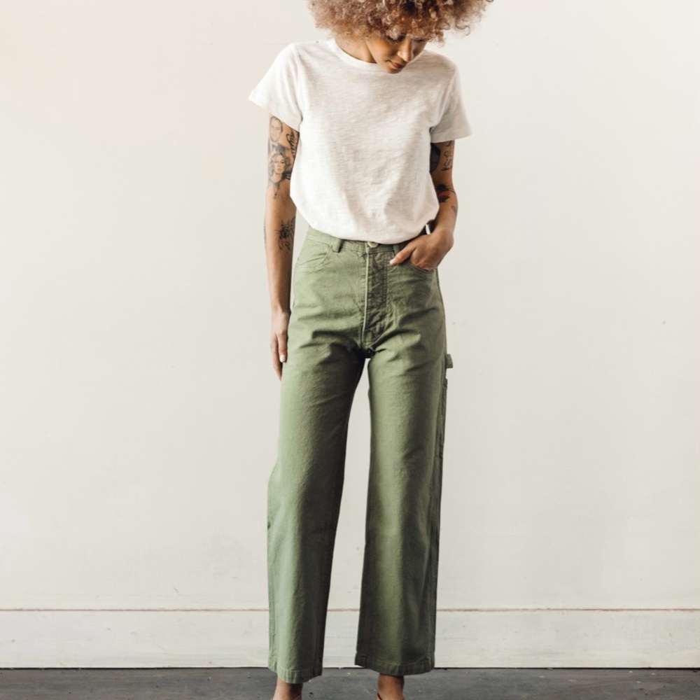 Jesse Kamm Green Ankle Cropped Pants